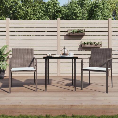 Vidaxl Chaises De Jardin Et Coussins Lot De 2 Marron 56x59x84 Cm Rotin