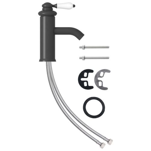 vidaXL Robinet de lavabo de salle de bain Gris 130x180 mm