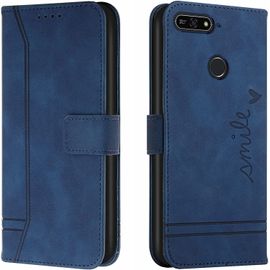 Coque Pour Huawei Y6 2018 /Honor 7a, Portefeuille Housse En Pu Avec Tpu Flip Pochette Housse Pour Huawei Y6 2018 /Honor 7a (Bleu)
