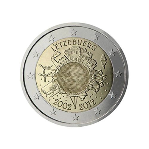 2 € Commémoratives Luxembourg 2012 10 Ans De L'Euro