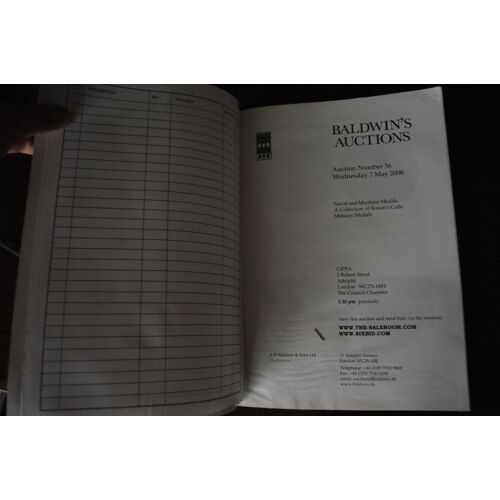 Auction N°56 : Naval Medals, The Doubleday Collection Of Bosun'S Calls, Military Medals And Militaria. 7 May 2008