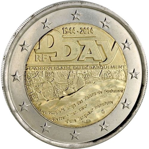2 Euros Commémorative France 2014 D-Day