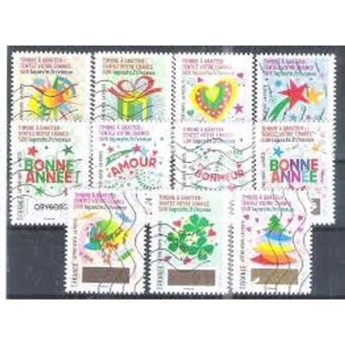 Timbres De Voeux : Éléments Stylisés (À Gratter) Série Complète Année 2016 Autoadhésifs N° 1336 1337 1338 1339 1340 1341 1342 1343 1344 1345 1346 1347 Yvert Et Tellier