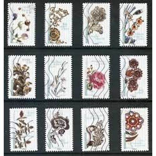Fleurs Et Métiers D'Art (Motofs Floraux Dans Divers Matériaux) Série Complète Année 2017 Autoadhésifs N° 1410 1411 1412 1413 1414 1415 1416 1417 1418 1419 1420 1421 Yvert Et Tellier