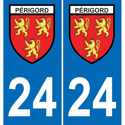 24 Périgord Blason Autocollant Plaque Immatriculation Auto Ville Sticker 352 - Droits