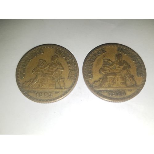 Lot De 2 Pièces De 2 Francs Chambre Du Commerce 1923 1925