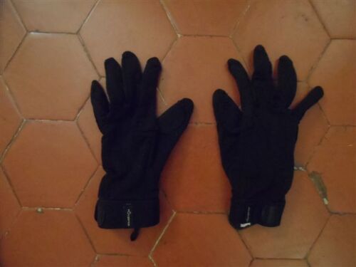 Gants D'équitation Jersey Coton Noir Fouganza