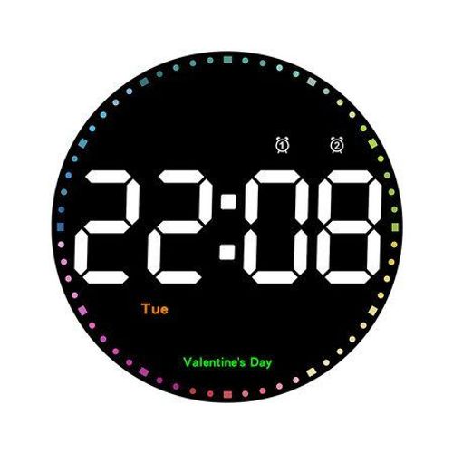 Horloge murale numérique avec télécommande pour décoration de bureau, cuisine, salon