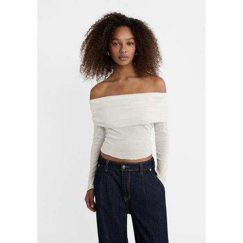 Stradivarius Top À Épaules Dénudées Écru M