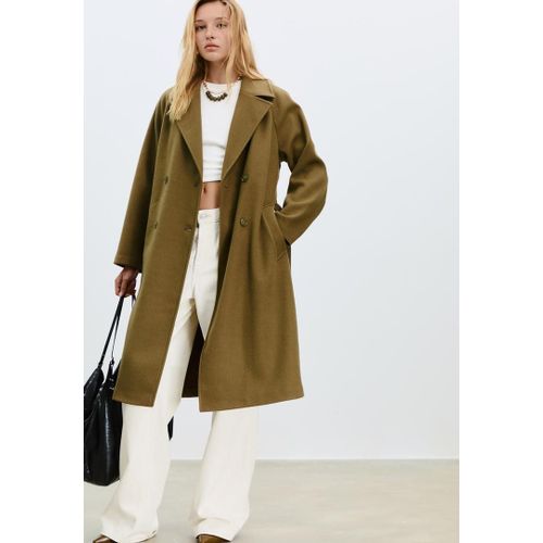 Stradivarius Trench Doux Au Toucher Vert M