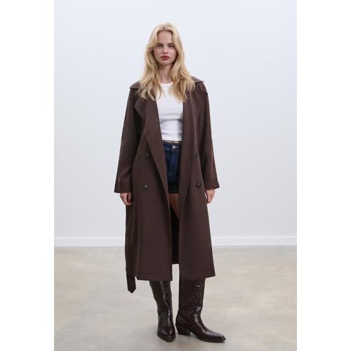 Stradivarius Trench Fluide Long Oversize Marron S