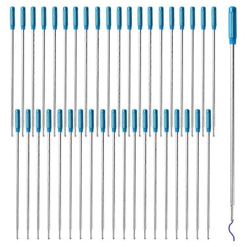 40 Recharges D'encre Pour Stylos 11,6 Cm/4,57 Pouces, Recharges Remplaçables Pour Stylos À Bille En Métal