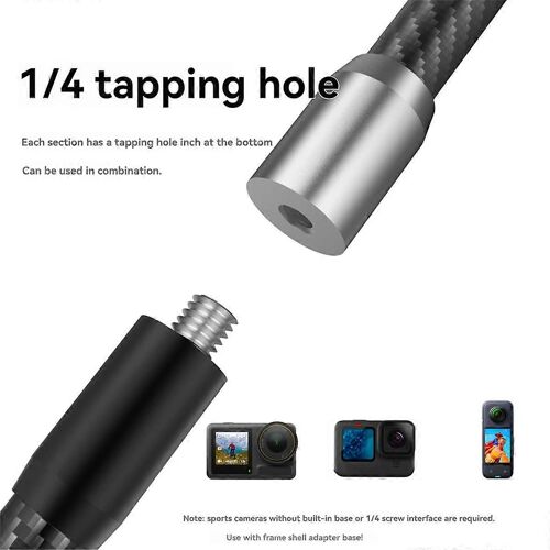 Tige d'extension 1/4 Trépied Extend Pole pour GoPro 12 insta360 Action,B