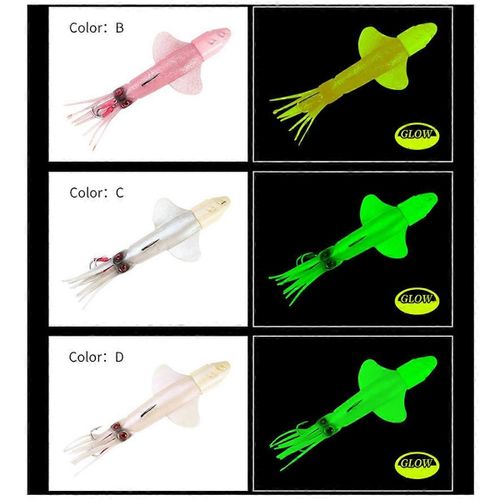 Leurre De Pêche En Mer Appât Souple Big Squid Lead Heads Octopus Fake Bait C