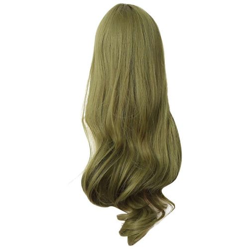 Perruque Réaliste À Franges Vert Menthe,Cheveux Longs Ondulés Et Bouclés
