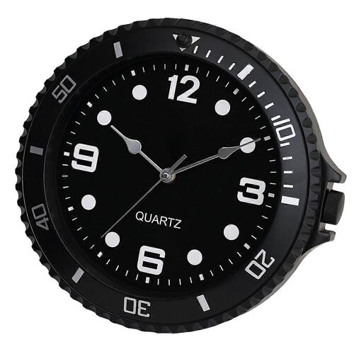 Horloge murale design moderne horloge murale aiguille quartz silencieux Noir