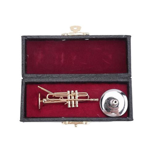 Trompette Miniature Avec Support Et Étui Mini Instrument De Musique Modèle