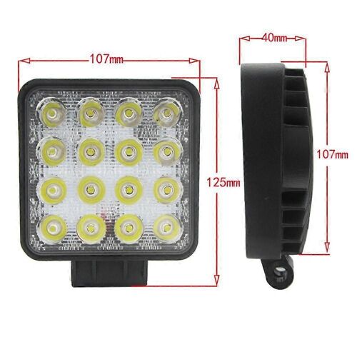 48w 6000k Led Carré Phares De Travail Lampe Tracteur Suv Camion 4wd 12v 24v
