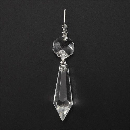 Lot de 24 pendentifs prismes en cristal transparents en forme de larme,38 mm