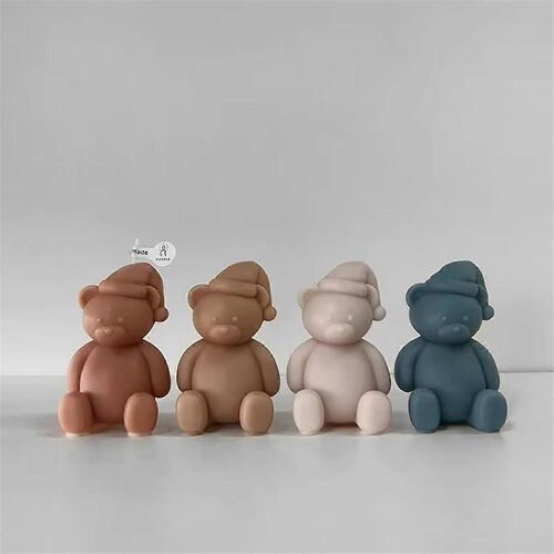 Moule En Silicone Pour Bougie Parfumée En Forme D'ours De Noël
