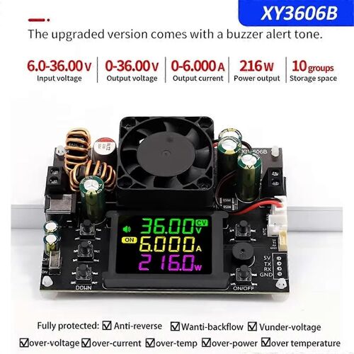 XY3606B Régulateur de tension réglable 216W Alimentation + Kit IR Convertisseur DC Buck Boost Module abaisseur de tension/courant