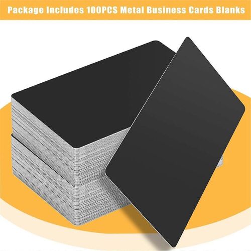 Lot De 100 Cartes De Visite Vierges En Métal Pour Gravure Laser,A