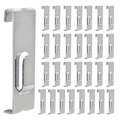 30Pc Gridwall Crochets Cintres,Grille Panneau Crochets Grille Crochet Mural Argent