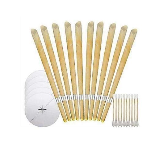 Paquet De 10 Bougies Auriculaires - En Cire D'abeille - Aromathérapie Multicolore 