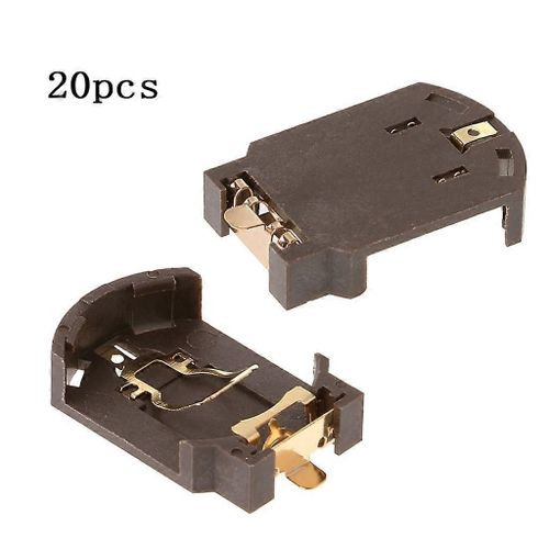 Coque en plastique noir Type de trempage CR2032 Pile bouton verticale Pile bouton Accessoires de boîtier,paquet de 20