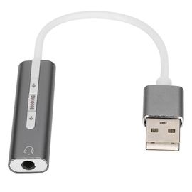 Carte son USB en alliage d'aluminium,carte audio d'ordinateur externe pour tous les systèmes informatiques stéréo 7.1