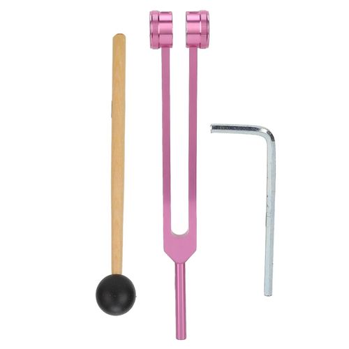 Diapason 128hz Couleur Process Set Alliage Daluminium Avec Cl Hexagonale Petit Marteau Rose