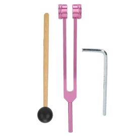 Diapason 128hz Couleur Process Set Alliage Daluminium Avec Cl Hexagonale Petit Marteau Rose