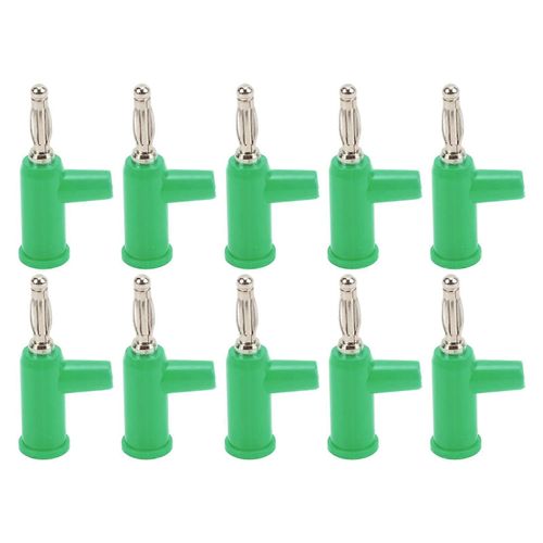 Fiches bananes sans soudure - 10 pièces,laiton ABS,vis lanterne ouverte,4mm,vert
