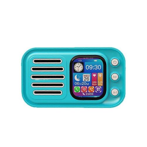 Enceintes Bluetooth sans fil HiFi rétro portable écran tactile radio FM carte caisson de basses avec alarme Clo