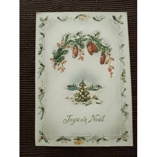 Carte Postale Colorée "Joyeux Noël"Vintage Années 60.