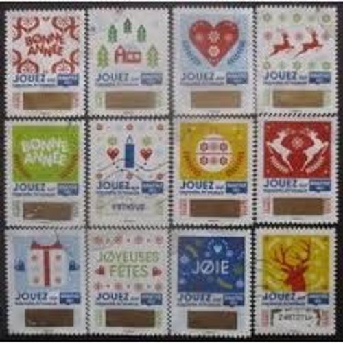 Timbres De Voeux : Éléments Dymbolisant Les Fêtes (À Gratter) Série Complète Année 2018 Autoadhésifs N° 1641 1642 1643 1644 1645 1646 1647 1648 1649 1650 1651 1652 Yvert Et Tellier