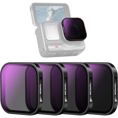 NEEWER Lot de 4 filtres ND/PL compatibles avec Insta360 ACE Pro, ND8/PL ND16/PL ND32/PL ND64/PL Accessoires pour caméra d'action CPL Polarisant et ND Filtre 2 en 1, Kit de Filtre à densité Neutre et