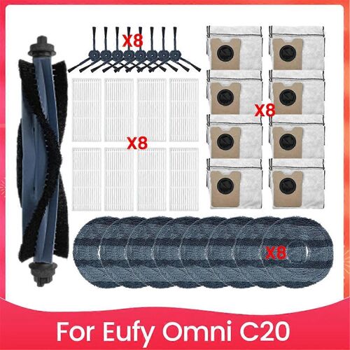 Kit d'accessoires pour Omni C20, brosse latérale principale, sac à poussière, filtre HEPA, chiffons de nettoyage ménager