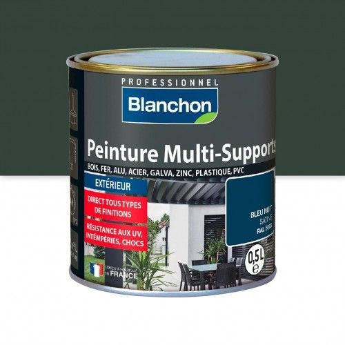 Peinture multi-supports application extérieur Vert mousse RAL 6005 0,5L BLANCHON