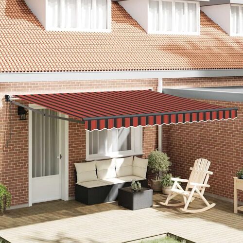 Vidaxl Auvent Rétractable Jaune, Orange 400 × 350 Cm Tissu, Métal