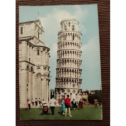 Carte Postale Colorée "La Tour De Pise"Vintage Années 60.
