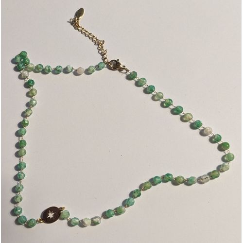 Collier Ras Du Cou Perles Vertes - S. Steel