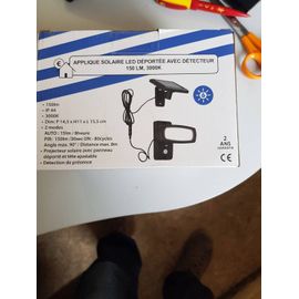 Lampe Solaire Aplique Led Déportée + Détecteur De Mouvement