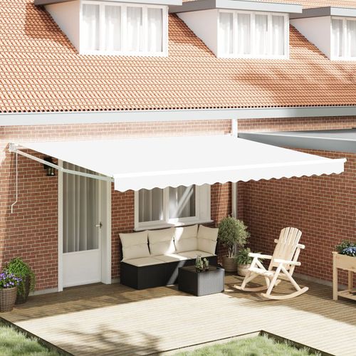 Vidaxl Auvent Rétractable Blanc 4,5 × 3 M Polyester Et Métal