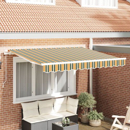 Vidaxl Toile De Rechange Pour Store Banne Vert Et Jaune 350 X 250 Cm