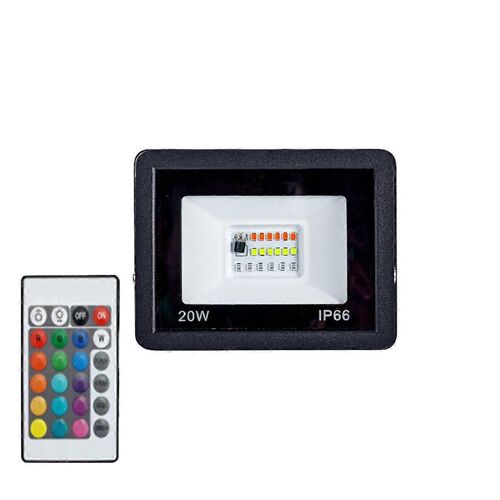 Projecteur Led Rgb 20 W, Réflecteur Rgb Ip66, Avec Télécommande, Éclairage D'extérieur Pour Jardin