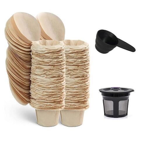 Tasses Keurg et 100 dosettes de café Keurg non blanchies Filtres en papier avec couvercles