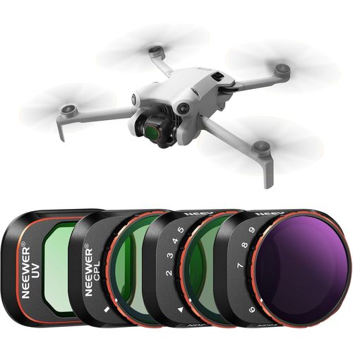Neewer Lot De 4 Filtres Nd Variables Compatibles Avec Dji Mini 4 Pro, Nd2-Nd32 (1-5 Arrêts)/Nd64-Nd512 (6-9 Arrêts) Limited Vnd/Cpl/Uv, Verre Optique Hd Multicouche/Cadre En Aluminium-Dji
