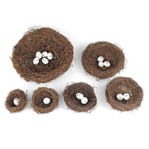 ?ufs de Pâques en rotin,nid d'oiseau,artisanat fait main,accessoires de décoration d'?ufs