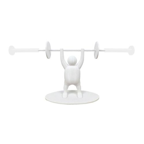 Porte-papier hygiénique haltérophile, porte-papier toilette amusant, petite figurine blanche + blanc